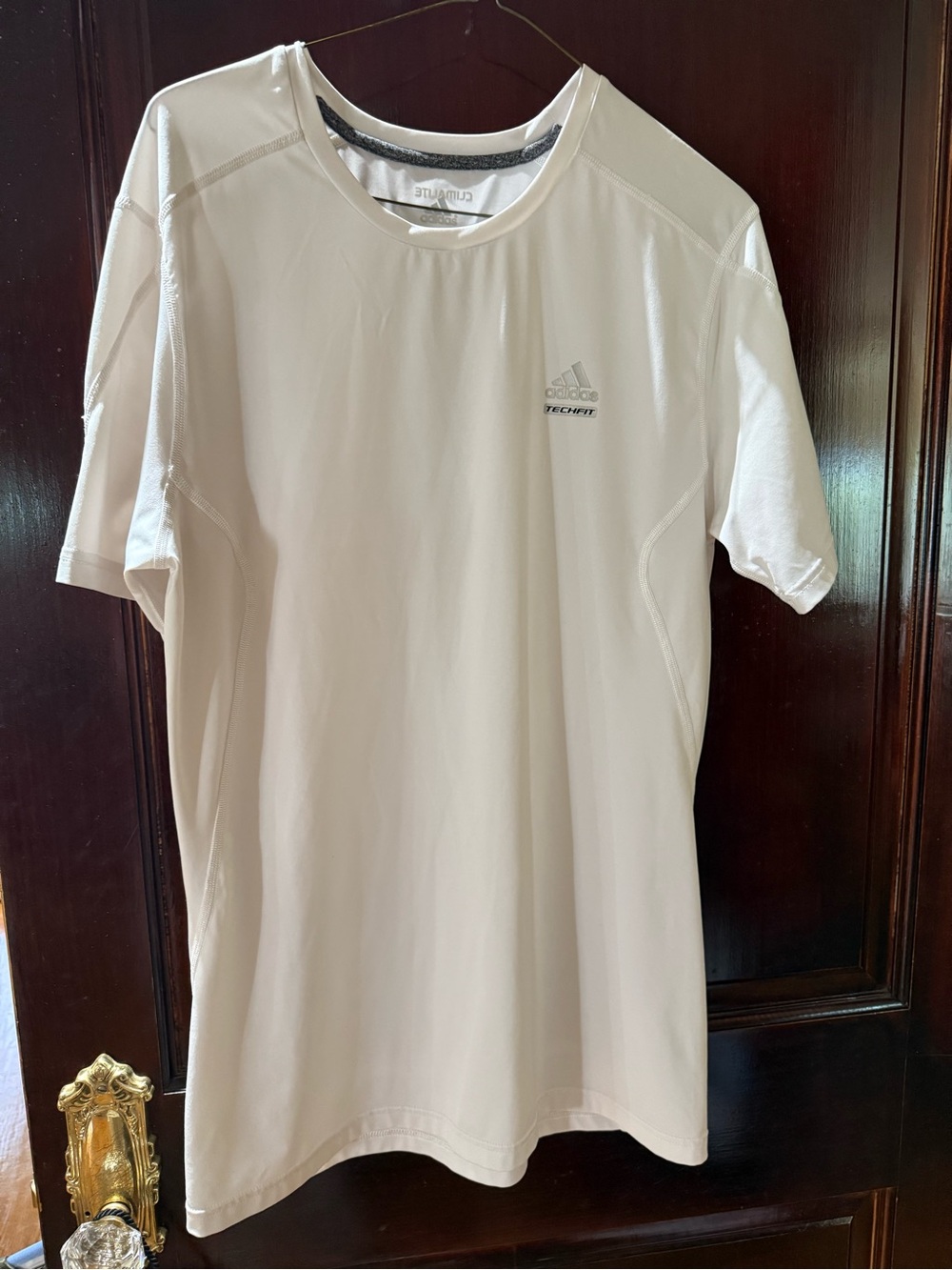 adidas Climalite White Performance Shirt with Gray Logo